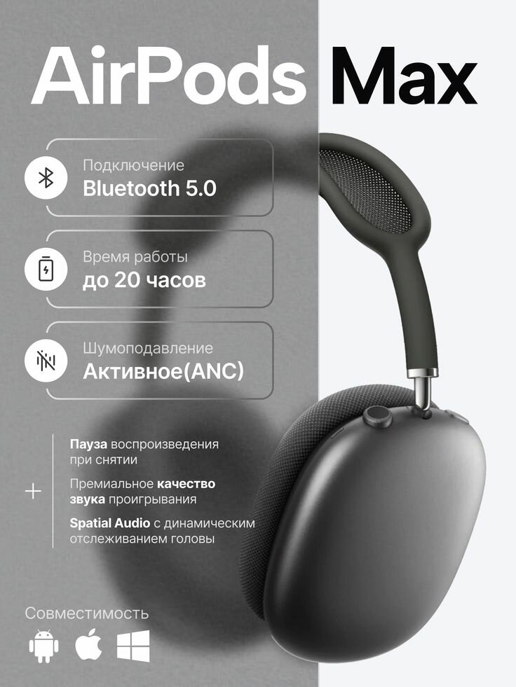 Наушники Apple AirPods Max Hi-tech, с микрофоном, беспроводные, закрытые