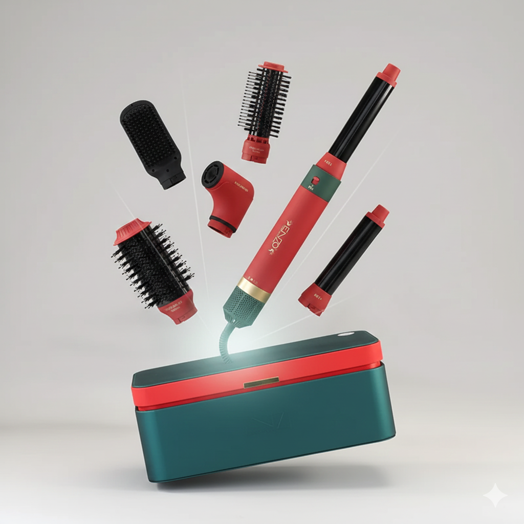 Фен, Сочинский куритгич-стайлер сверхзвуковой Enzo-6222, 6 насадок, 1500 Вт