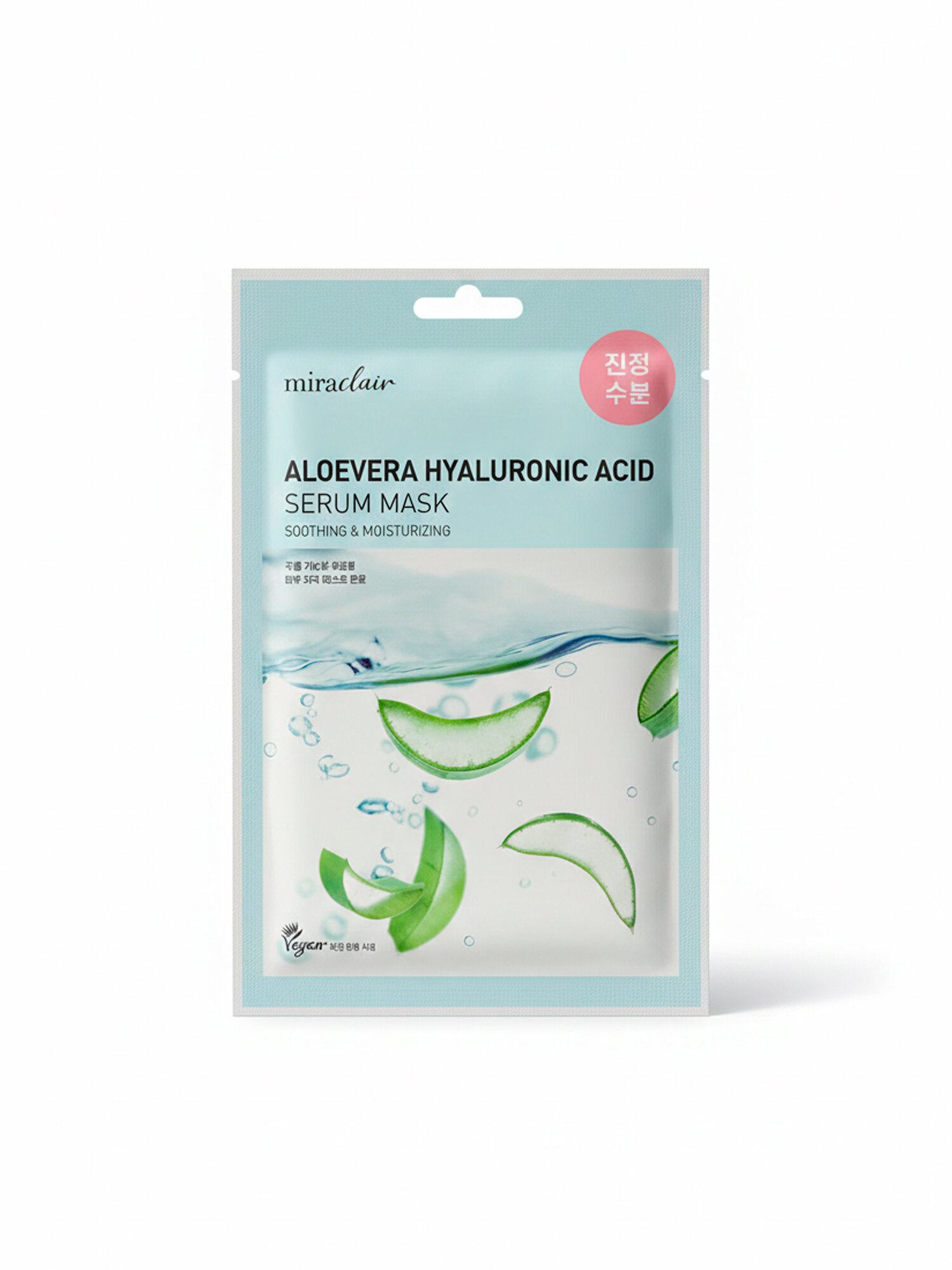 Успокаивающая и увлажняющая тканевая маска для лица Miraclair с алоэ вера и гиалуроновой кислотой, 25 мл