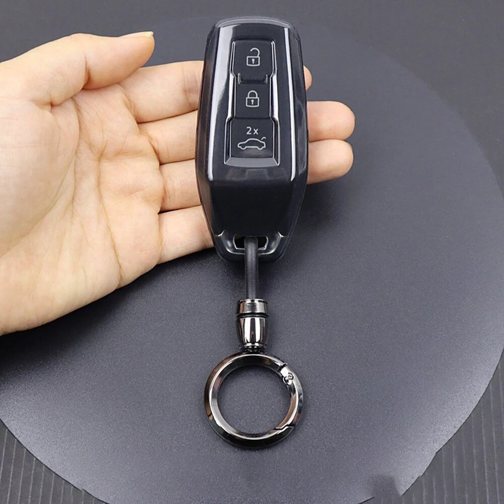 Чехол для ключа Audi Q6L E-tron, серый, круглый комплект