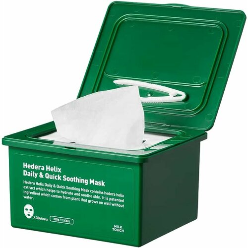Milktouch Маски тканевые Hedera Helix Daily & Quick Soothing Mask, 30 шт, 330 г
