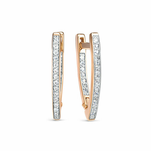 Серьги Berger золото 585 проба фианит бесцветный 21600₽