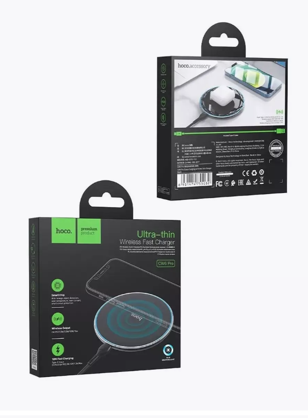 Беспроводная быстрая зарядка hoco CW6 Pro Wireless Fast Charger