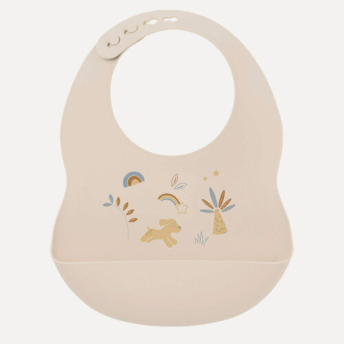 Изображение товара Фартук - нагрудник Nattou силиконовый beige Собачка 876391, от 6 мес, бежевый