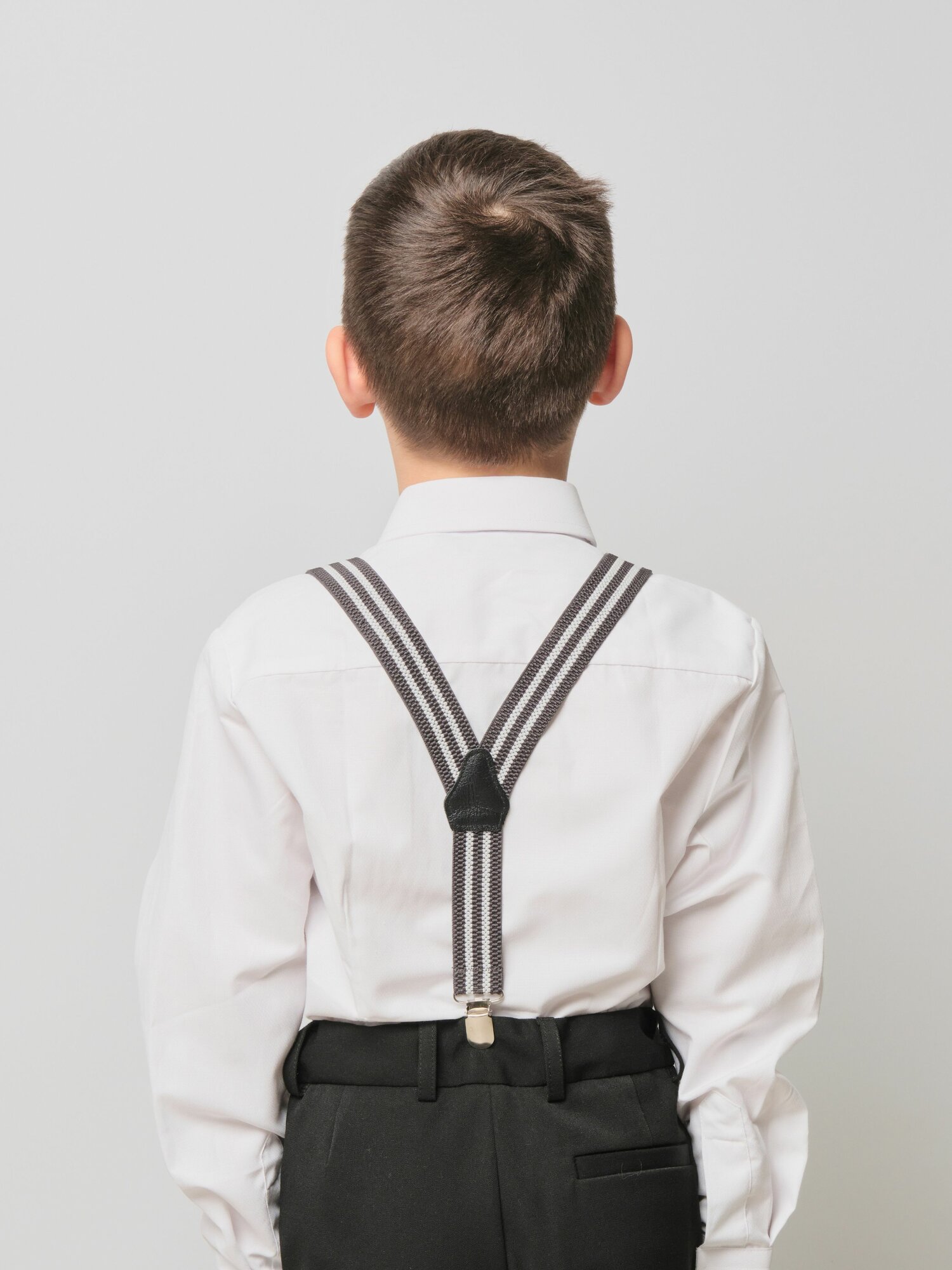 Подтяжки Андерсен для детей, размер 90-105, экрю, серый — фото 1