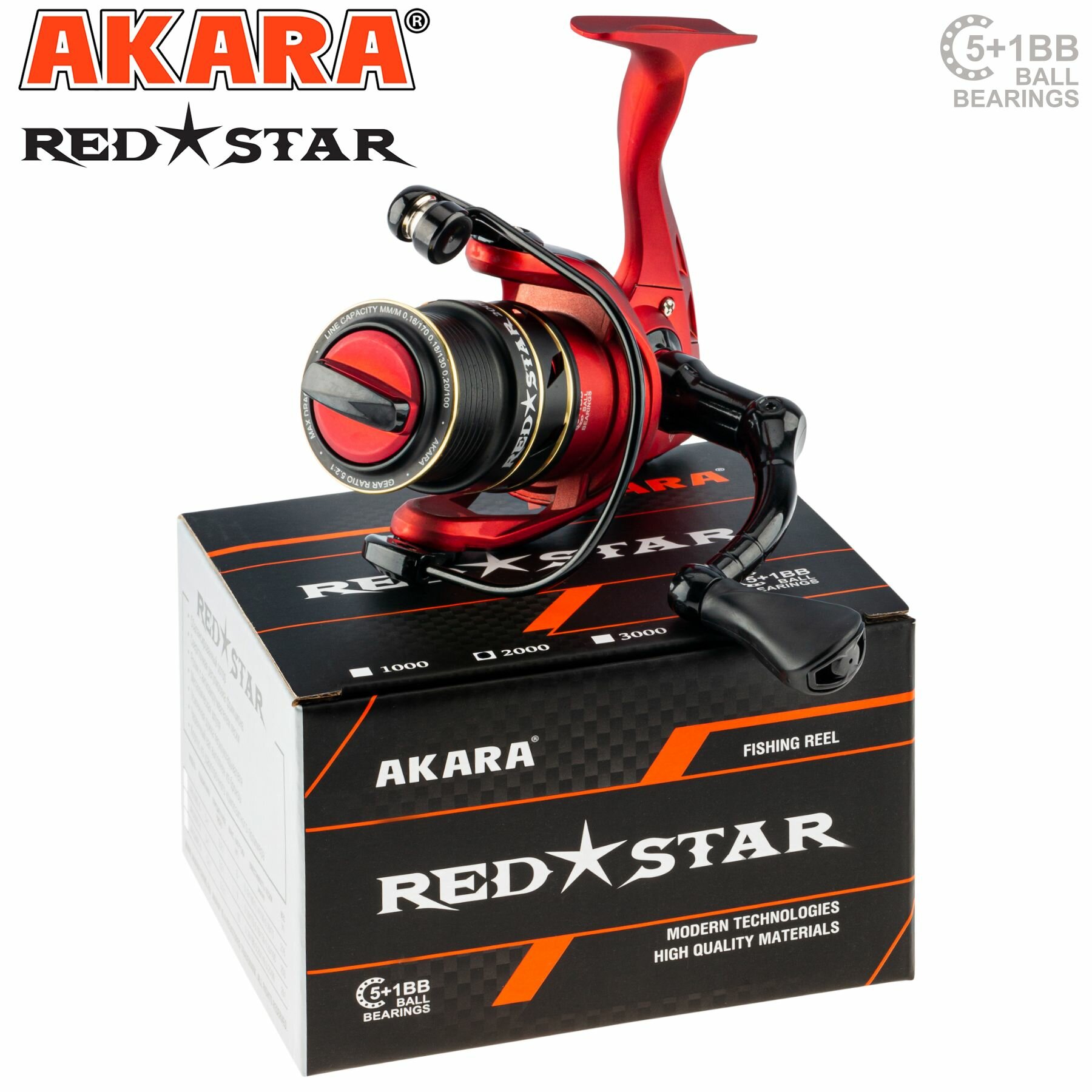 Катушка безынерционная Akara Red Star 2000 5+1bb — фото 1