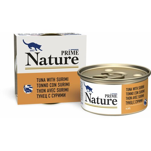 PRIME NATURE 85 г консервы для кошек тунец с сурими 12шт