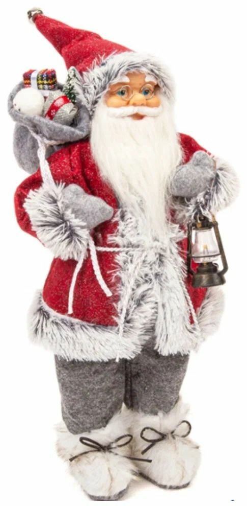Санта Клаус WINTER GLADE 46 см M2118  красный серый