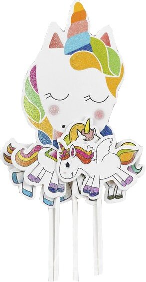 Топперы для торта Единорог Страна карнавалия (Набор из 4 шт.)