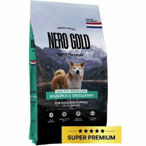 Nero Gold Полнорационный сухой корм для собак и щенков с мясом индейки и овощами, 0.5кг