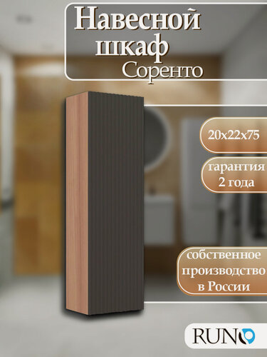 Изображение товара Шкаф навесной Runo Соренто 20, универсальный, крафтовый дуб-графит (вертикаль)