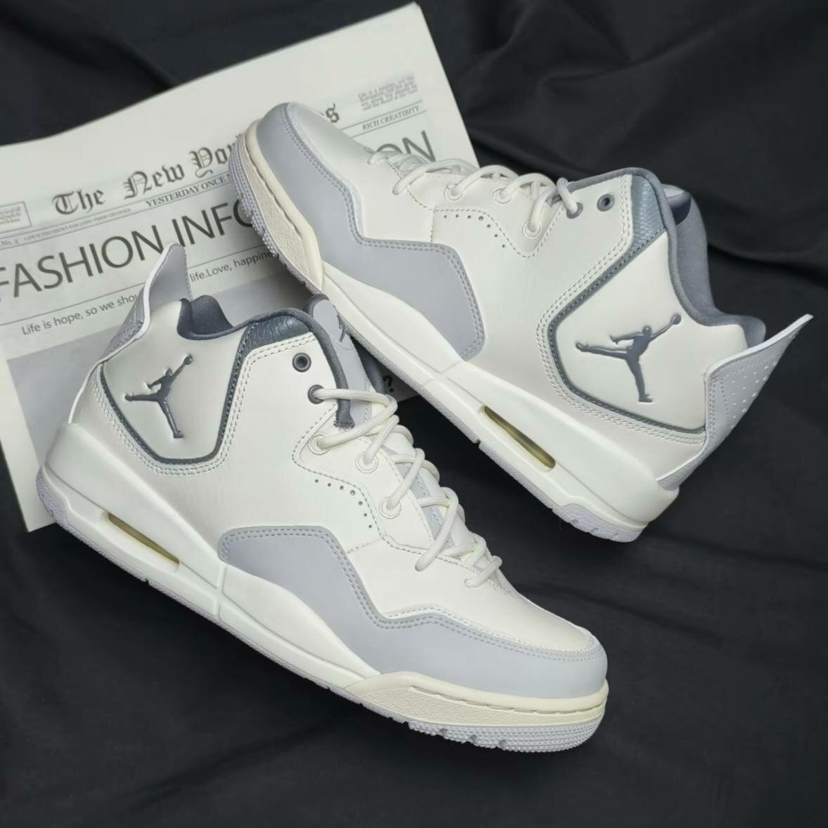 Кроссовки Jordan Air Jordan Courtside 23, полнота F (EU)/ на среднюю стопу, размер 10US 9UK 44EU 43RU 28CM, белый, коричневый, розовый — фото 1