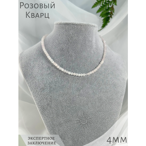 фото Чокер сафария, розовый кварц, длина 44 см, розовый кварц