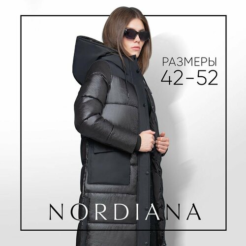фото Пуховик nordiana, размер 50, черный