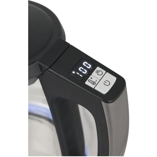 Чайник электрический MIDEA , 2200Вт, серебристый и черный