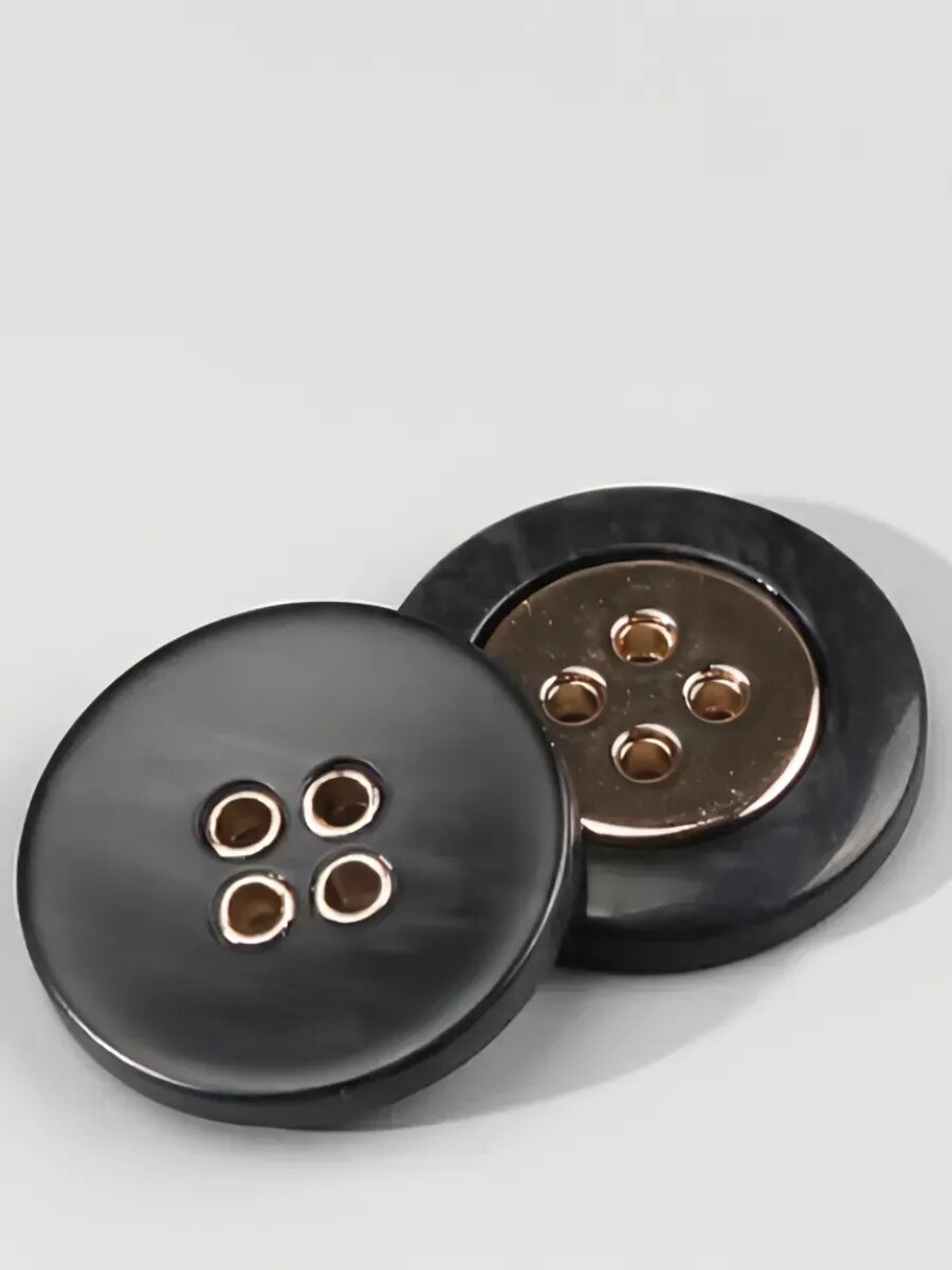 Набор черных пуговиц для пальто/пиджака — фото 1
