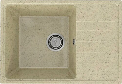 Изображение товара Мойка кухонная Practik PR-M 600-002 прямоугольная, 60x42, мойка для кухни, с крылом, бежевая, российская
