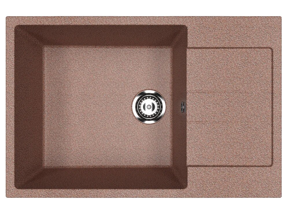 Мойка кухонная Ulgran U-602 -307 прямоугольная 50x76 с крылом коричневая матовая российская