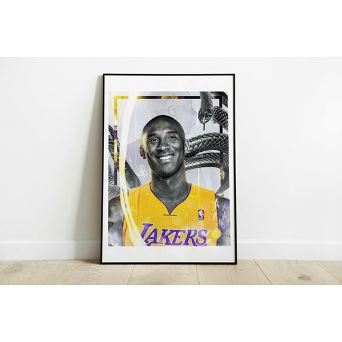 Постер в рамке со стеклом "Kobe Bryant Коби Брайант" Баскетболист
