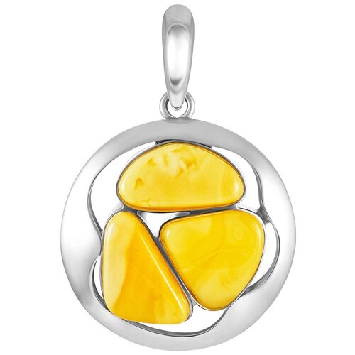 фото Amberholl крупная подвеска из янтаря медового цвета bella terra в серебре