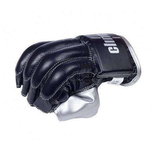 фото Перчатки снарядные (шингарты) clinch bag gloves cut finger черно-серебристые l/xl