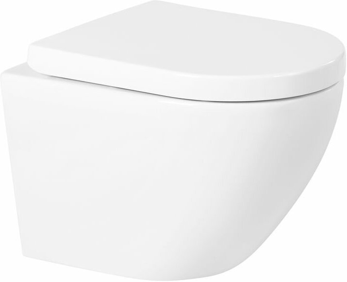 BelBagno Унитаз подвесной безободковый с сиденьем SFERA-R BB046CHR/BB865SC