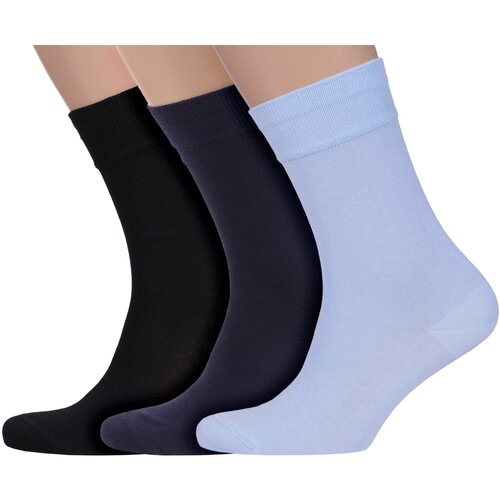 фото Носки lorenzline, 3 пары, размер 29, синий, черный, голубой