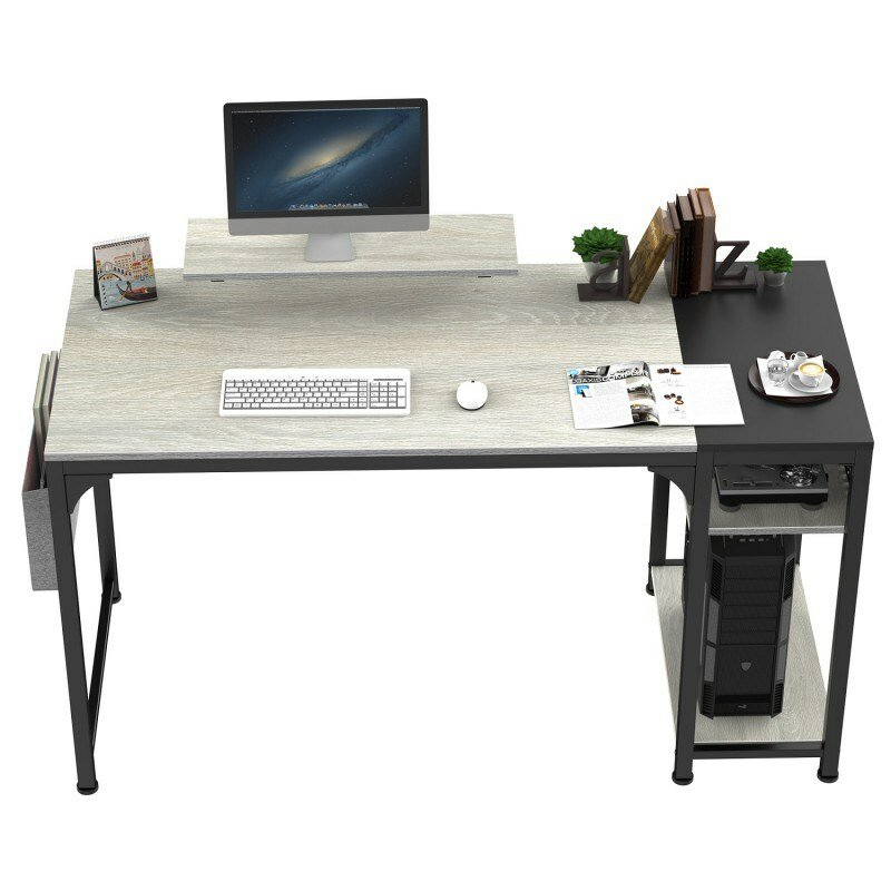 Eureka Ergonomic компьютерный стол ZX-SS120B-RBB/ZX-SS140B, ШхГхВ: 140х60х76.2 см, цвет: grey - фотография № 14