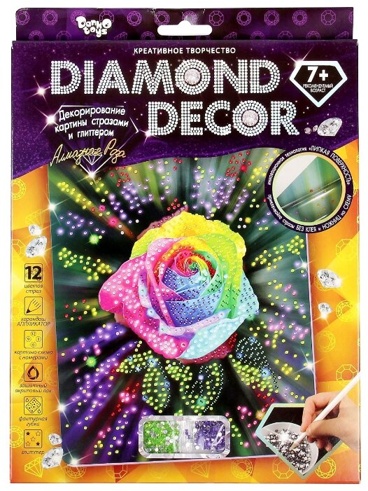 Купить Danko Toys Набор алмазной вышивки Diamond Decor Алмазная роза (DD-01-05) 20,5х26 см по низкой цене с доставкой из Яндекс.Маркета (бывший Беру)