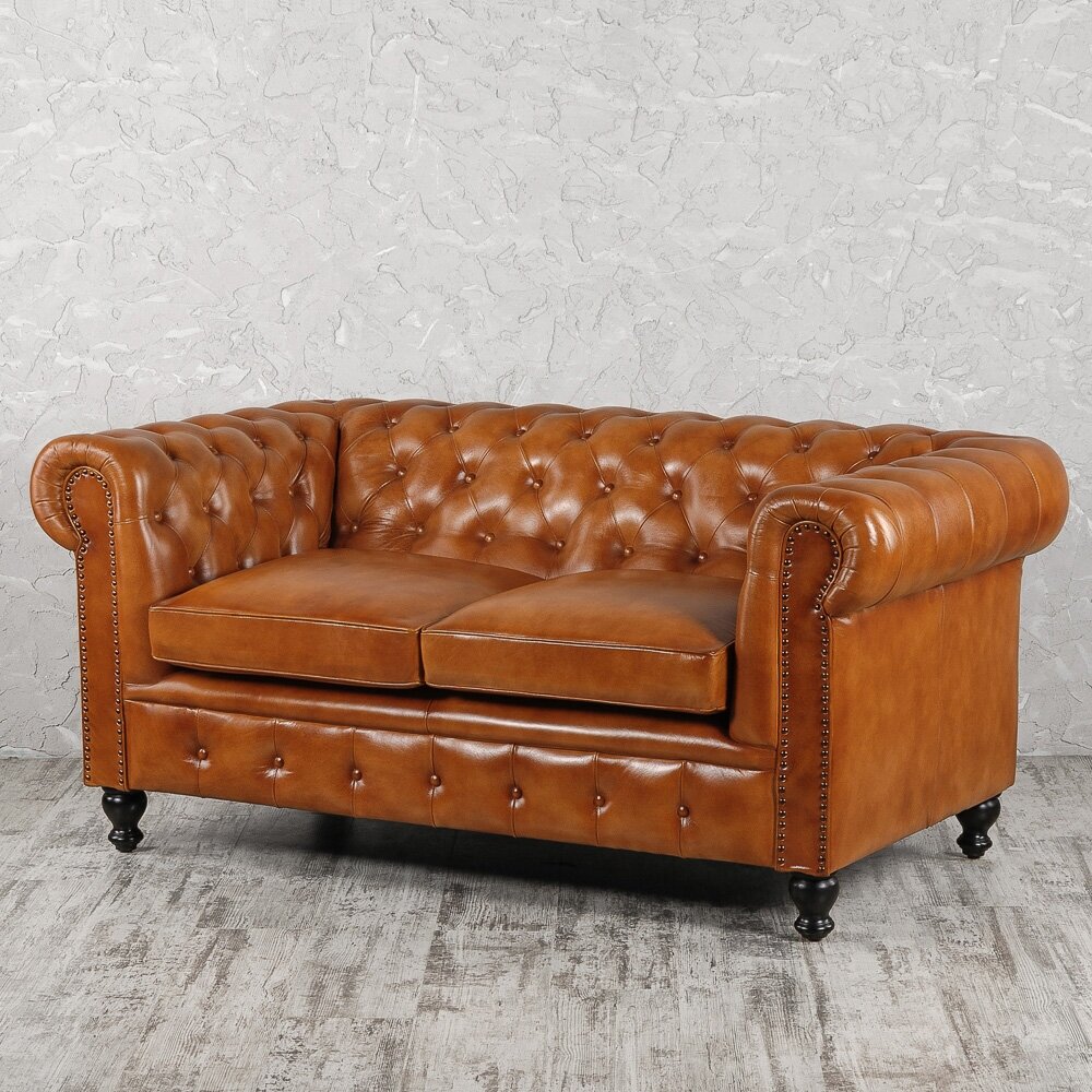 фото Диван кожаный Decor of today Честер KH01650 Оранжевый