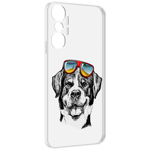 Чехол MyPads счастливая собака для Infinix Hot 20 4G задняя-панель-накладка-бампер