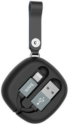 Кабель USB Lightning 8Pin HOCO U33 Retractable 0.9м черный