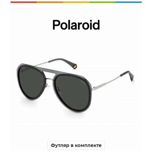 polaroid pld 6182 s kb7 m9 Солнцезащитные очки Polaroid Polaroid PLD 6151/G/S KB7 M9 PLD 6151/G/S KB7 M9, серебряный, серый