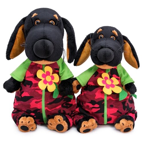 Мягкая игрушка Basik&Co Пёс Ваксон в камуфляжном комбинезоне 29 см собака бартоломей в стеганой куртке и штанах 33 см буди баса