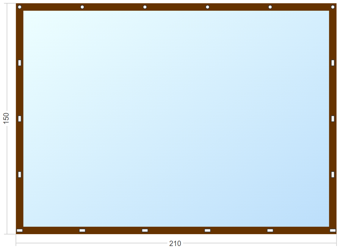 Мягкое окно Софтокна 210х150 см съемное, Скоба-ремешок, Прозрачная пленка 0,7мм, Коричневая окантовка, Комплект для установки - фотография № 3