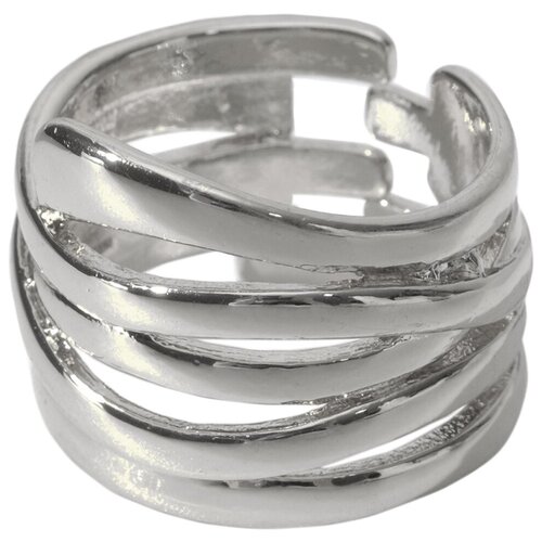 фото Кольцо сима-ленд, бижутерный сплав, безразмерное, серебряный