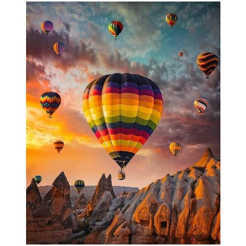 фото Картина по номерам 40х50 на холсте воздушные шары kolibriki