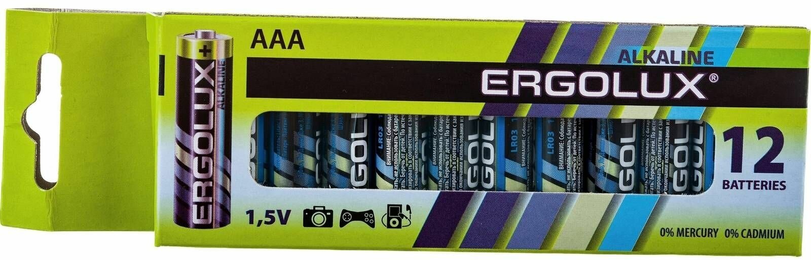 AAA Батарейка ERGOLUX Alkaline LR03 SR4, 4 шт. 1250мAч - фото №8