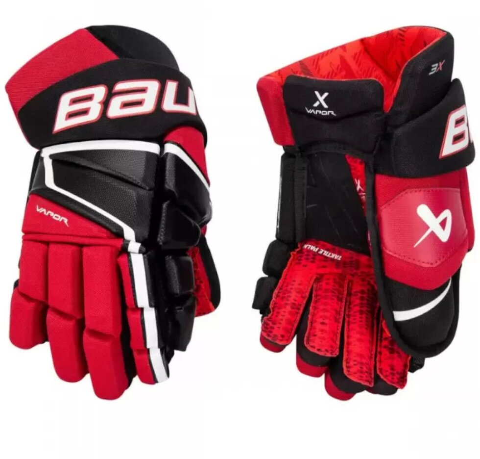 Перчатки хоккейные BAUER Vapor 3X S22 Sr 1059954 (14 / черный-красный)