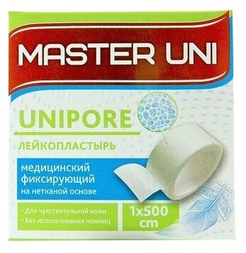 Master Uni UNIPORE лейкопластырь фиксирующий на нетканой основе 1х500 см 1 шт.