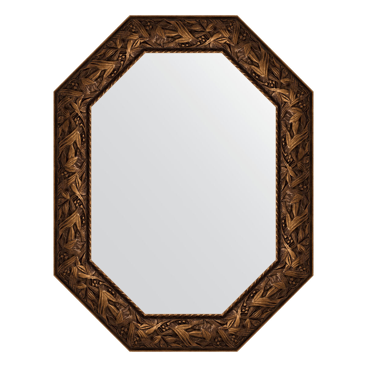 Зеркало настенное Polygon EVOFORM в багетной раме византия бронза, 68х88 см, для гостиной, прихожей, кабинета, спальни и ванной комнаты, BY 7231