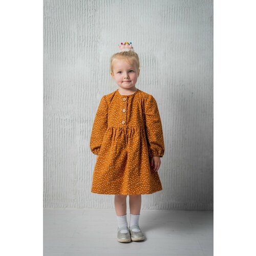фото Платье, размер 104-110, горчичный blueberry одежда для детей