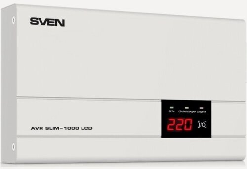 Изображение товара Стабилизатор напряжения Sven AVR SLIM-1000 LCD