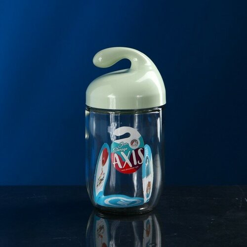 Банка для сыпучих продуктов «Аксис», стеклянная, зеленая крышка, 500 мл, Иран