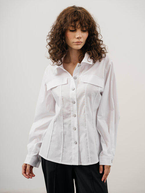 Рубашка  Модный Дом Виктории Тишиной, размер L, белый
