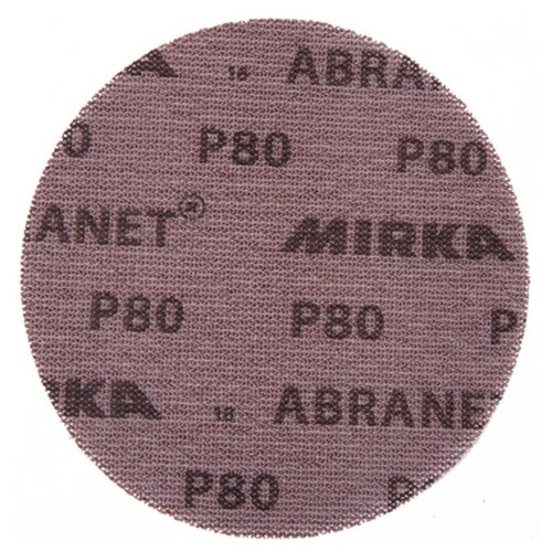 Круг шлифовальный Mirka D 125мм P80 на липучке 5 шт. сетчатая основа