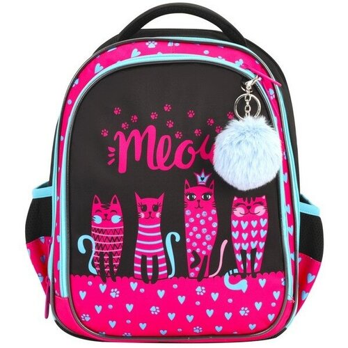 Ранец кокос. COMFORT Light Pink Cats 27*38*16 см, 2отд, с брелоком 213785 ранец школьный рюкзак ортопедический для девочки первоклассника человек паук