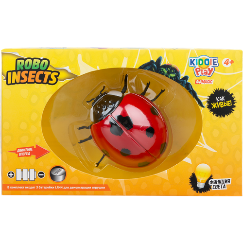 интерактивная игрушка kiddieplay robo insects таракан со встроенным двигателем Игрушка интерактивная Божья коровка