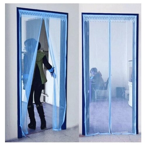 Москитная сетка на дверь / 210х100 см / Синяя