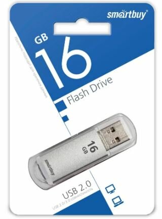 Флешка SmartBuy V-Cut USB 2.0 16 ГБ, 1 шт., серебристый, черный - фотография № 17